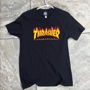 Thrasher Black Flame Logo Short Sleeve Tee